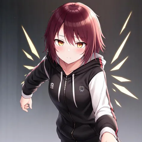 mksks style, (very detailed background:1.0), (highly detailed background:1.0), 1girl, full_body, looking_at_viewer, hoodie, partially_unzipped, masterpiece, <lora:Exusiai:0.6>, (Exusiai), battle, assault rifle, running, upper body, wings
