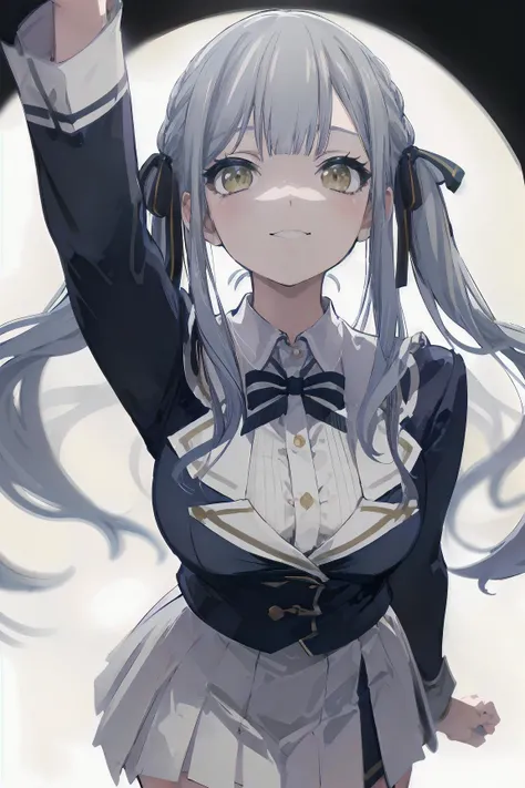 masterpiece,absurdres,white background,standing,
<lora:char-mygo_丰å·ç¥¥åtogawa_sakiko_bangdreamitsmygo:0.6>,togawa_sakiko_bangdreamitsmygo,人-mygo-mygo_丰å·ç¥¥åtogawa_sakiko_bangdreamitsmygo,
flat chest,long_hair,bangs,ribbon,hair_ribbon,black_ribbon,yellow_eyes,sidelocks,blue_hair,miniskirt,(fisheye:0.9),(foreshortening:1.5),white_dress,(depth of field:1.5),
smile,, masterpiece, best quality,absurdres,1girl,solo,front view,white background,looking_at_viewer,eye contact,