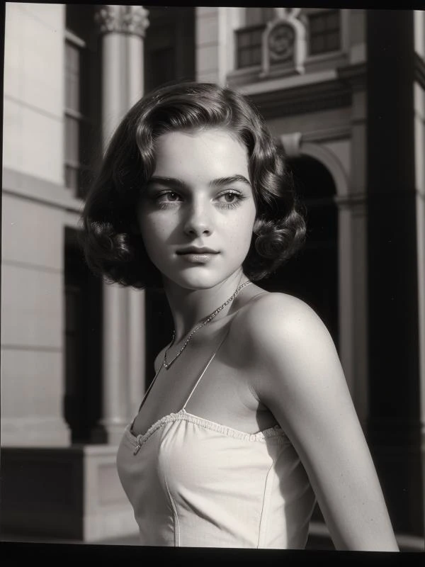 (analog photo) of teenage girl, (best quality:1.5) 1girl, belle cute teen pretty teenage girl, (detailed drawn face correct eyes)++, far shot, full body showing, complex epic majestic art deco scenery, noir style, short retro hair, 1980s, amateur, RAW Photo, masterpiece, dramatic photo, sad teary expression, correct fingers, perfectly drawn eyes, (correct anatomy proportions), <lora:furthermoreV9:0.3>, <lora:zoom_slider_v1:-1>, <lora:lora_perfecteyes_v1_from_v1_160:0.3> <lora:epiCRealismHelper:0.6>, breasts, <lora:emotions_lora:0.4> <lora:BioshockARTDECO:0.3> <lora:BioshockAEST:0.3> <lora:ArtDecoAI:0.3>