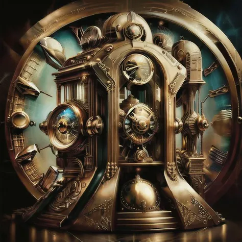 <lora:artdecoai_v10:1>, ArtDecoAI, the clock of time