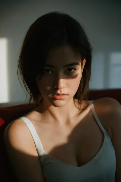 realistic,(blurred:1.2),f/1.4,portrait,woman,analog film,real skin,sit,(renaissance:0.7),film grain,grim BREAK smooth skin,portrait,epic,fantastic,fashion photo,hotel,messy hair,shadow,(dark:1.2),light,<lora:lightshapes:0.6>,grainy,dramatic light,, (ultra-realistic,realistic,hyperrealism,masterpiece,ultra high res,photorealistic:0.9)