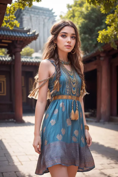 <lora:AnniTheDuck_V1:1> photo of annitheduck, (((walking in temple))), modelshoot style, (extremely detailed CG unity 8k wallpaper), photo of the most beautiful artwork in the world, professional majestic (photography by Steve McCurry), 8k uhd, dslr, soft lighting, high quality, (film_grain:1.2), (bokeh, blurry foreground, blurry background), Fujifilm XT3 sharp focus, f 5.6, High Detail, Sharp focus, dramatic, (((wearing hippie_dress))), (looking at viewer:1.2), (detailed pupils:1.3), (natural light), (medium-long shot:1.3), epiCPhoto
