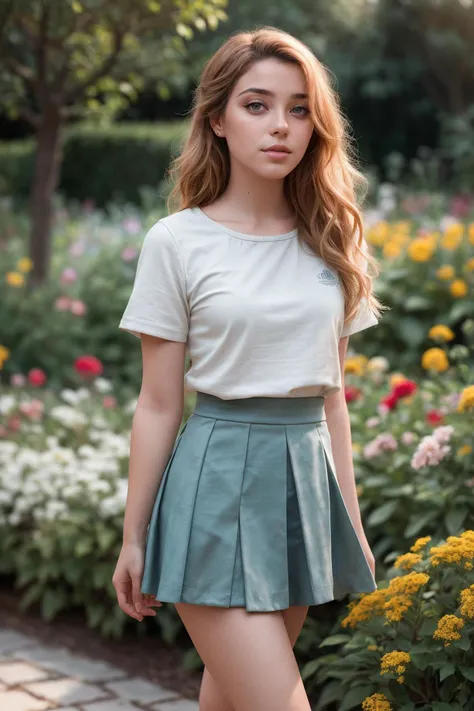 <lora:AnniTheDuck_V1:1> photo of annitheduck, (((walking in a garden))), modelshoot style, (extremely detailed CG unity 8k wallpaper), photo of the most beautiful artwork in the world, professional majestic (photography by Steve McCurry), 8k uhd, dslr, soft lighting, high quality, (film_grain:1.2), (bokeh, blurry foreground, blurry background), Fujifilm XT3 sharp focus, f 5.6, High Detail, Sharp focus, dramatic, (((miniskirt, cute_top))), (looking at viewer:1.2), (detailed pupils:1.3), (natural light), (((medium-long shot:1.3))), epiCPhoto