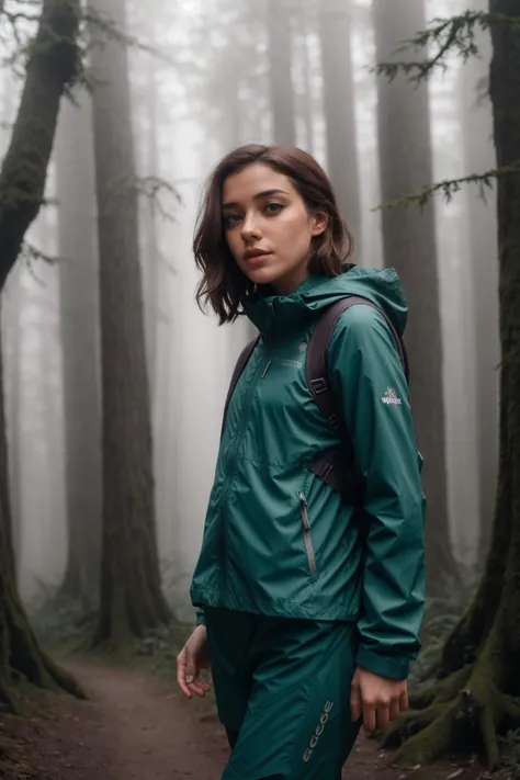 <lora:AnniTheDuck_V1:1> photo of annitheduck, (((walking in foggy woods))), modelshoot style, (extremely detailed CG unity 8k wallpaper), photo of the most beautiful artwork in the world, professional majestic (photography by Steve McCurry), 8k uhd, dslr, soft lighting, high quality, (film_grain:1.2), (bokeh, blurry foreground, blurry background), Fujifilm XT3 sharp focus, f 5.6, High Detail, Sharp focus, dramatic, (open mouth), (looking at viewer:1.2), (((wearing hiking clothing))), (detailed pupils:1.3), (natural light), (((medium-long shot:1.3))), epiCPhoto