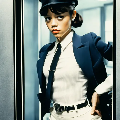 Dramatic ((erotic)) ((full body)) press photography, lithe and lean ((pulp detective)) Jennao person in a ((film noir detective office)), ((high resolution)), ((hyperrealism)), Detailed, Detailed pretty face, Sharp Focus, (Detailed and intricate), 4k, Leica 35mm F2.8, Fuji Superia Reala 100