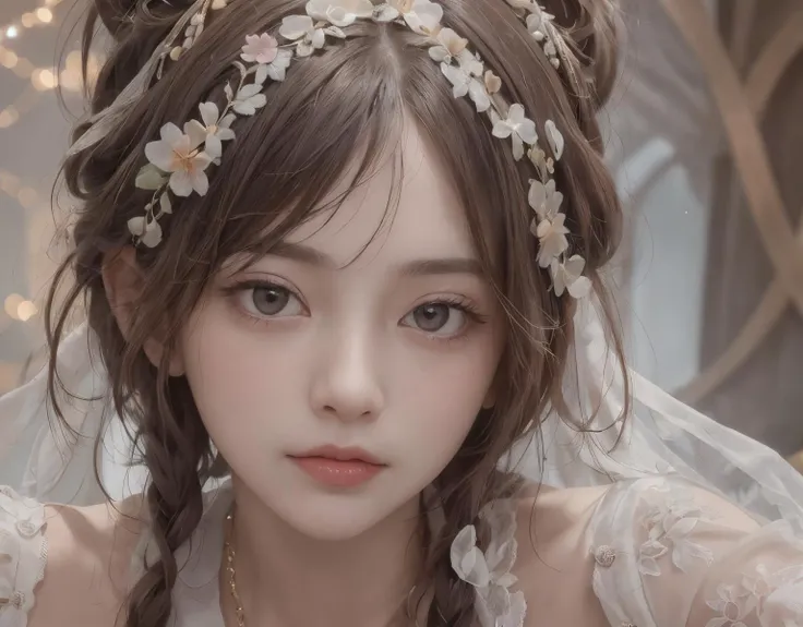 best quality, ultra hi res, photoreaslistic, a photography of a beautiful woman, 18yo teen age, detailed face, black Bangs with layers, (detailed porcelain doll,delicate clothes with a lot of frills and ribbons), Mountain, (face close up), seductive look, looking at viewer