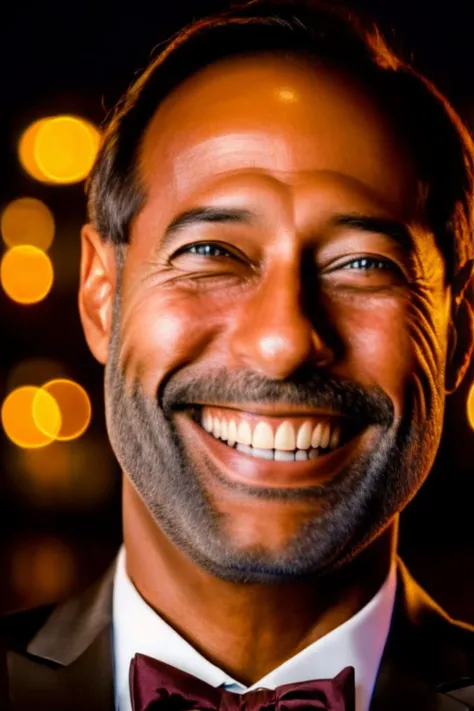 portrait photo of sks man with brown suit smiling, very detailed face, high quality, in the night, 8k <lyco:locon_perfecteyes_v1_from_v1_64_32:0.80> <lora:francella:1>