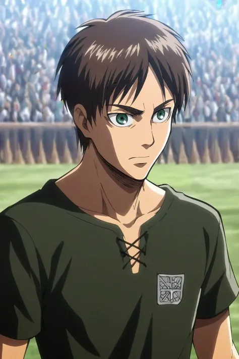 score_9, score_8_up, score_7_up, score_6_up, score_5_up, score_4_up, BREAK source_anime, (best quality:1.1), (masterpiece:1.4), , upper body, depth of field, 1boy, solo, male focus, <lora:Eren_Yeager_PonyXL:1>, eren_yeager, brown hair, green eyes, rugby shirt, golf cap, underworld, , <lora:sdxl_lightning_8step_lora:1>