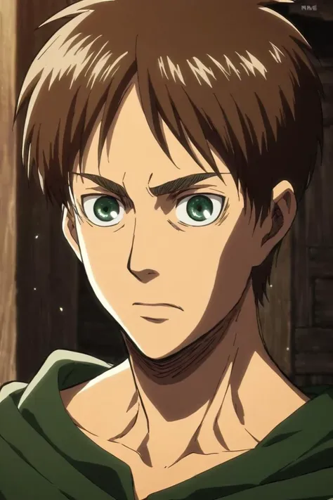 score_9, score_8_up, score_7_up, score_6_up, score_5_up, score_4_up, BREAK source_anime, 1boy, solo, male focus, , <lora:Eren_Yeager_PonyXL:0.94>, eren_yeager, brown hair, green eyes, , , , <lora:sdxl_lightning_8step_lora:1>