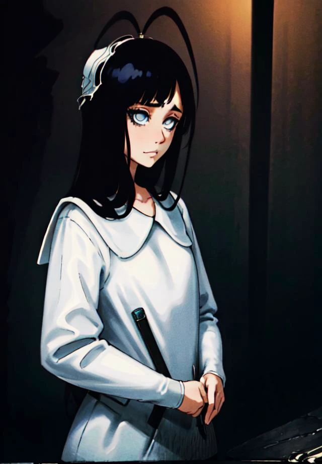 masterpiece, highly detailed, Best quality,(GiselleGewelle:1.3), ultra high res,1boy, portrait,(white_shirt, blue_eyes, long_hair, white_hat, beatle,:1.2),solo<lora:GiselleGewelle:0.9>