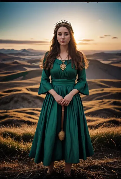 Color photo (Young 20 something Queen Elizabeth Alexandra Mary Windsor as Druid Queen in green dress)((outdoor druidic golden sunrise ceremony))BREAK((wickeeman))((dodge and burn, corner edge darken vignette))(exposure POP!!! hdr extremely intricate, Sharp focus, dramatic cinematic light, (8k textures, elegant, cinematic look)(breathtaking, insane details)Terra Carta
<lora:Better_Details:0.6>
<lora:epiC35mm:0.6> epiC35mm
<lora:LCM_1-5:0.7>
<lora:EmotionSliders:1.2>
<lora:Colortone_Slider:1.4>