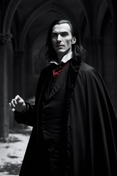 In a scene inspired by Bram Stoker's "Dracula," the setting is a dimly lit, opulent castle perched high in the Transylvanian mountains. The air is thick with a sense of eerie foreboding as shadows dance across the grand, ancient halls.
Count Dracula, portrayed with a sense of aristocratic charm and malevolence, emerges from the darkness. His eyes, crimson with vampiric hunger, gleam as he gazes upon his unsuspecting victim. His attire, a blend of 19th-century elegance and Gothic opulence, adds to his aura of timeless evil.
The camera captures the Count's gradual approach as he moves closer to his prey, his cape billowing like the wings of a bat. The victim, a young and vulnerable character, is bathed in moonlight, adding an ethereal quality to the scene.
As Dracula draws nearer, his movements are both seductive and menacing, his whispers a hypnotic lure. The tension mounts, and the scene is suffused with an undercurrent of sensuality and danger. The camera pans to capture the victim's reactions, their fear and attraction intertwining in a complex web.
With a sudden burst of supernatural speed and a flash of fangs, Dracula's bite seals the victim's fate. The camera lingers on their transformation, capturing the victim's surrender to the dark and irresistible allure of the vampire.
This recreation of a "Dracula" scene evokes the timeless themes of seduction, horror, and immortality, paying homage to the enduring legacy of the vampire legend.