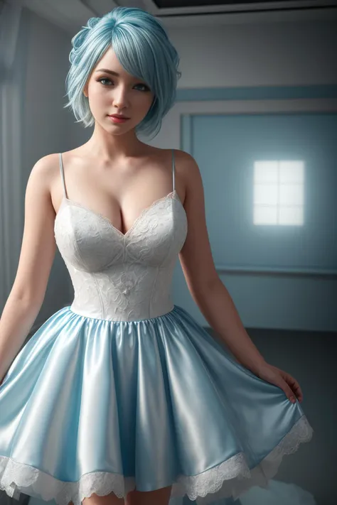 masterpiece, best quality, 8k render in octane, photorealistic highly detailed, volumetric lighting and shadows <lora:more_details:0.6>
cute young girl, light blue hair, wedding dress
An environment with lights like a disco and dance floor <lora:epi_noiseoffset2:0.7>
