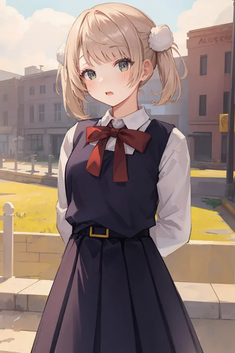 ((((ultra illustrated style:1.0)))),best quality,best animated,masterpiece,ray tracing, global illumination,school uniform,1girl, solo, standing,cowboy shot, looking at viewer, outdoors,arms behind back,
<lora:Shigure Ui-000008:0.9>