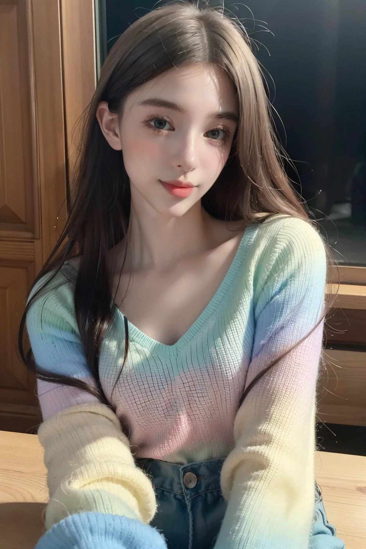 solo,1girl,facial close-up,,<lora:0529 Russian girl_v1:1>, (photorealistic:1.4)(realistic, photo-realistic:1.4),(masterpiece, best quality:1.4),ultra high res,8k UHD,HDR,RAW,incredibly absurdres,official art,vivid colours,lens 135mm,f1.8,depth of field,cover_page,Rim lighting,magazine_cover,rim lighting,((stunning gradient colors)),
1 girl,(solo),Sit,,