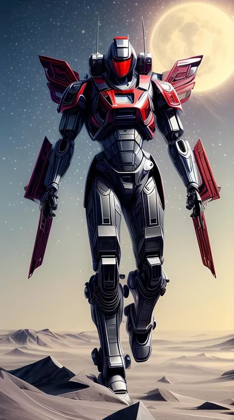 full body concept art of a mech space samurai with jet pack and thin mech wings, hovers above ground, dust swirls under him, realistic, cinematic, atmospheric, sci - fi movie character, cctane render, by moebius, alphonse mucha, roger deakins, masamune shirow <lora:add_detail:2>