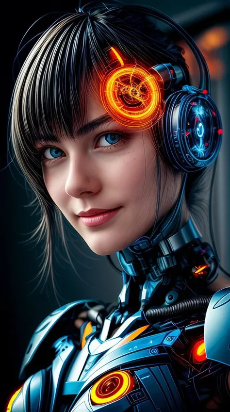 portrait512 Cyborg512 Tay512, electronics, motors, wires, buttons, lcd <lora:add_detail:2>