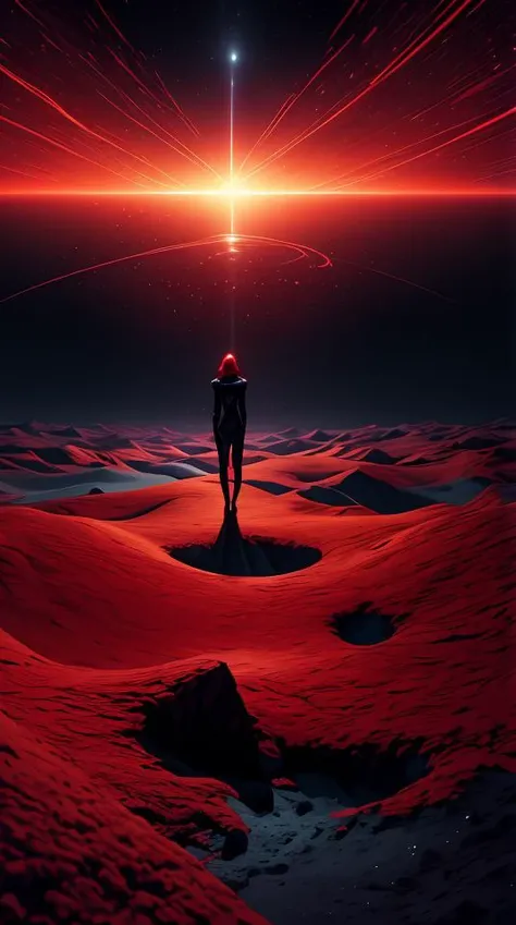 surreal snow landscape, woman in gold dress with red hair crawling in red liquid, black antimatter blobs, floating golden orbs, red sky, concept art, artstation, painting by anato finnstark, abstract dream, space, intricate, grand scale, alone, cinematic film still, insane detail, sharp focus, depth of field, realistic lighting, (realistic perspective), complex, (multiple subjects), 4k HDR,<lora:add_detail:0.5>,<lora:more_details:0.25>,<lora:FantasyWorldV1:0.25>,