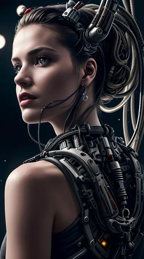 1mechanical girl,((ultra realistic details)), portrait, global illumination, shadows, octane render, 8k, ultra sharp,metal,intricate, ornaments detailed, cold colors, egypician detail, highly intricate details, realistic light, trending on cgsociety, glowing eyes, facing camera, neon details, machanical limbs,blood vessels connected to tubes,mechanical vertebra attaching to back,mechanical cervial attaching to neck,sitting,wires and cables connecting to head,abstract dream, space, intricate, grand scale, alone, cinematic film still, insane detail, sharp focus, depth of field, realistic lighting, (realistic perspective), complex, (multiple subjects), 4k HDR,<lora:add_detail:0.5> <lora:more_details:0.25> <lora:FantasyWorldV1:0.25>