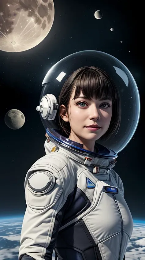 masterpiece,best quality,ultra detailed,highres,high-resolution,4k,4k portrait,8k,8k portrait,unity 8k wallpaper,extremely detailed CG,realistic,RAW photo,real person,portrait photography,photorealistic,shiny skin,detailed skin, 1girl,Bizarre animal,The girl is wearing space suit,((looking at viewer)),A spaceship is flying in the sky,Face the front,On the ground,Ground,any moon floating in the sky,(face),(Upper body),((front)),(A girl looking in front),18 -year -old British woman,smile,fun,((Alien and commemorative photo)),abstract dream, space, intricate, grand scale, alone, cinematic film still, insane detail, sharp focus, depth of field, realistic lighting, (realistic perspective), complex, (multiple subjects), 4k HDR,<lora:add_detail:0.5> <lora:more_details:0.25> <lora:20230530123038:0.25>