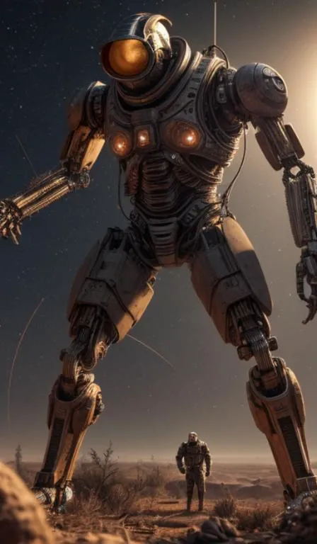 looking at viewer,aiming at viewer,rifle at viewer,intricate detail,men with long beard,Semi mechanical, solo,portrait512 Cyborg512 Tay512,electronics, motors, wires, buttons, lcd,,wasteland,ruin,dusty,dry,space, intricate, grand scale, alone, cinematic film still, insane detail, sharp focus, depth of field, realistic lighting, (realistic perspective), complex, (multiple subjects), 4k HDR, <lora:add_detail:0.5> <lora:more_details:0.25> <lora:FantasyWorldV1:0.25>