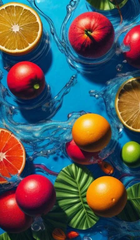 (flat color:1.1),(colorful:1.3),(masterpiece:1.2), best quality, masterpiece, original, extremely detailed wallpaper, looking at viewer,Abstract, 8K, photo shot from front, mid-body portrait, highly-detailed, lots of delicious tropical fruits with drops of moisture on table, a lot of details,floating colorful water,, mysterious expression,stuart little, in a modern and abstract setting, with bold and colorful abstract art, blurred background, bright lighting,<lora:add_detail:0.5>,<lora:more_details:0.25>,<lora:FantasyWorldV1:0.25>,