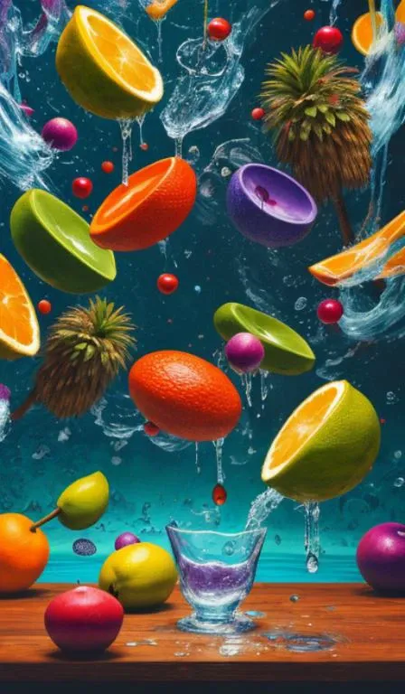 (flat color:1.1),(colorful:1.3),(masterpiece:1.2), best quality, masterpiece, original, extremely detailed wallpaper, looking at viewer,Abstract, 8K, photo shot from front, mid-body portrait, highly-detailed, lots of delicious tropical fruits with drops of moisture on table, a lot of details,floating colorful water,, mysterious expression,stuart little, in a modern and abstract setting, with bold and colorful abstract art, blurred background, bright lighting,<lora:add_detail:0.5>,<lora:more_details:0.25>,<lora:FantasyWorldV1:0.25>,