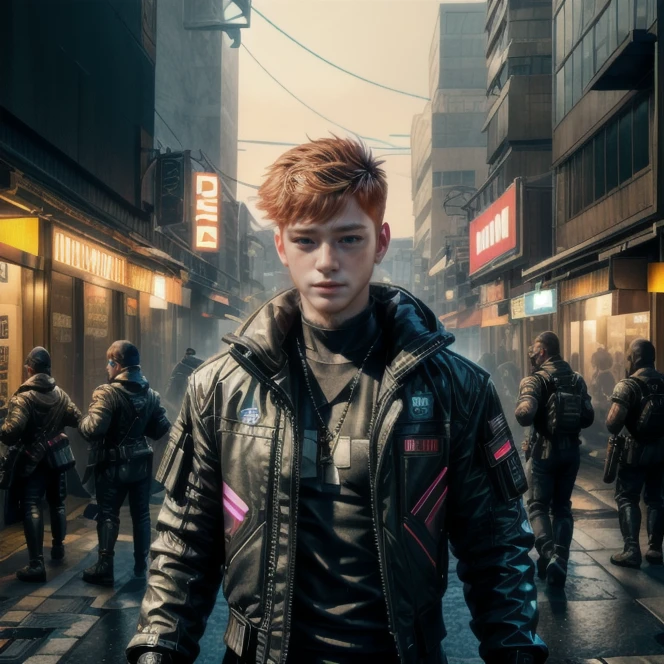 portrait of <lora:dg_Finn_v1:1> dg_Finn as a cyberpunk mercenary, (Cyberpunk style :0.8), Neon, dystopian, futuristic, digital, vibrant, detailed, high contrast, reminiscent of cyberpunk genre, RAW photo, full sharp, (FullHD epic wallpaper) 8k uhd, dslr, soft lighting, high quality, film grain, Fujifilm XT3, <lora:more_details:0.75>, <lora:sharpen-soften:-0.4>,<lora:hipoly3DModelLora_v20:0.3>