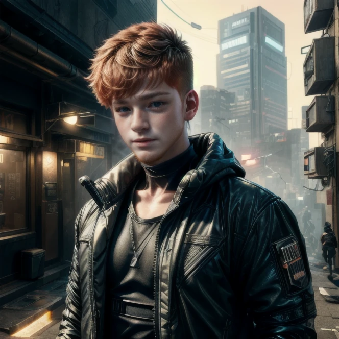 action portrait of <lora:dg_Finn_v1:1> dg_Finn as a cyberpunk mercenary, (Cyberpunk style :0.8), Neon, dystopian, futuristic, digital, vibrant, detailed, high contrast, reminiscent of cyberpunk genre, RAW photo, full sharp, (FullHD epic wallpaper) 8k uhd, dslr, soft lighting, high quality, film grain, Fujifilm XT3, <lora:more_details:0.75>, <lora:sharpen-soften:-0.4>,<lora:hipoly3DModelLora_v20:0.3>