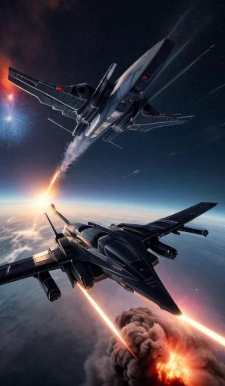 a matte black fighter starship,(flying away from an explosion:1.4), cinematic lens flare, bloom, dynamic lighting, massive fireball, 4k vfx,abstract dream, space, intricate, grand scale, alone, cinematic film still, insane detail, sharp focus, depth of field, realistic lighting, (realistic perspective), complex, (multiple subjects), 4k HDR,<lora:add_detail:0.5> <lora:more_details:0.25> <lora:20230530123038:0.25>