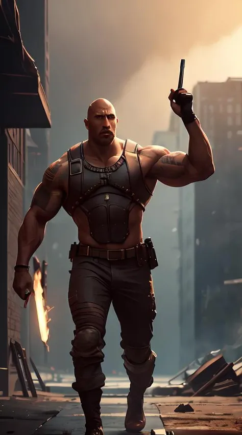 a highly detailed epic cinematic concept art CG render digital painting artwork: Dwayne Johnson . By Greg Rutkowski, Ilya Kuvshinov, WLOP, Stanley Artgerm Lau, Ruan Jia and Fenghua Zhong, trending on ArtStation, subtle muted cinematic colors, made in Maya, Blender and Photoshop, octane render, excellent composition, cinematic atmosphere, dynamic dramatic cinematic lighting, precise correct anatomy, aesthetic, very inspirational, arthouse