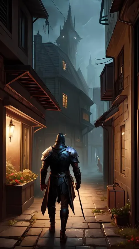 portrait of a muscular male thief wearing black leather armor in a dark alleyway, fantasy, intricate, elegant, highly detailed, digital painting, artstation, concept art, matte, sharp focus, illustration, art by aenaluck, epic fantasy, moody, dark mood, digital painting