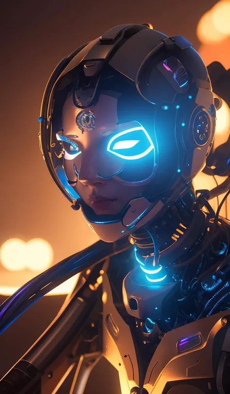 1mechanical girl,((ultra realistic details)), portrait512 Cyborg512 Tay512,electronics, motors, wires, buttons, lcd,global illumination, shadows, octane render, 8k, ultra sharp,metal,intricate, ornaments detailed, cold colors, egypician detail, highly intricate details, realistic light, trending on cgsociety, glowing eyes, facing camera, neon details, machanical limbs,blood vessels connected to tubes,mechanical vertebra attaching to back,mechanical cervial attaching to neck,sitting,wires and cables connecting to head