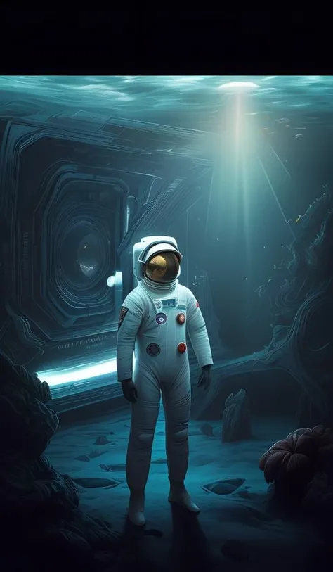 infrared concept art by craig mullins astronaut holds a black hole in his hands in futuristic dark and empty spaceship underwater. complex and hyperdetailed technical suit. mandelbulb fractal. reflection and dispersion materials. rays and dispersion of light. volumetric light. 5 0 mm, f / 3 2. noise film photo. flash photography. octane render. interstellar movie art,<lora:add_detail:0.5> <lora:more_details:0.25> <lora:20230530123038:0.25>