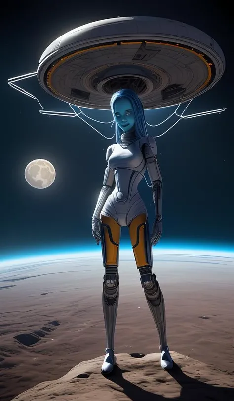masterpiece,best quality,ultra detailed,highres,high-resolution,4k,4k portrait,8k,(8k portrait),unity 8k wallpaper,extremely detailed CG,realistic,RAW photo,real person(portraitphotography),photorealistic,detailed skin, (No-man's-sky Game Design Picture:1.1),(1girl),Bizarre animal,The girl is wearing space suit,A spaceship is flying in the sky,Face the front,On the ground,Ground,any moon floating in the sky,(face),((front)),(A girl looking in front),18 -year -old British woman,smile,fun,((Alien and commemorative photo)),((Bizarre creatures and commemorative photos)),(Giant spacecraft),Above the knees,Spread earth,Stand on the hill,(Alien standing next to a girl),(A strange creature is attached to her),With a yellow mesh in the blue god,Classic French Braid,__eye_color,amb__,portrait512 Cyborg512 Tay512, electronics, motors, wires, buttons, lcd,traditional media,abstract dream, space, intricate, grand scale, alone, cinematic film still, insane detail, sharp focus, depth of field, realistic lighting, (realistic perspective), complex, (multiple subjects), 4k HDR,<lora:add_detail:0.5> <lora:more_details:0.25> <lora:FantasyWorldV1:0.25>