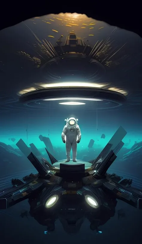 infrared concept art by craig mullins astronaut holds a black hole in his hands in futuristic dark and empty spaceship underwater. complex and hyperdetailed technical suit. mandelbulb fractal. reflection and dispersion materials. rays and dispersion of light. volumetric light. 5 0 mm, f / 3 2. noise film photo. flash photography. octane render. interstellar movie art,<lora:add_detail:0.5> <lora:more_details:0.25> <lora:20230530123038:0.25>