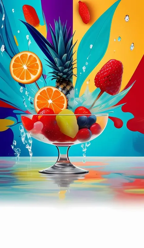 (flat color:1.1),(colorful:1.3),(masterpiece:1.2), best quality, masterpiece, original, extremely detailed wallpaper, looking at viewer,Abstract, 8K, photo shot from front, mid-body portrait, highly-detailed, lots of delicious tropical fruits with drops of moisture on table, a lot of details,floating colorful water,, mysterious expression,stuart little, in a modern and abstract setting, with bold and colorful abstract art, blurred background, bright lighting,<lora:add_detail:0.5>,<lora:more_details:0.25>,<lora:FantasyWorldV1:0.25>,