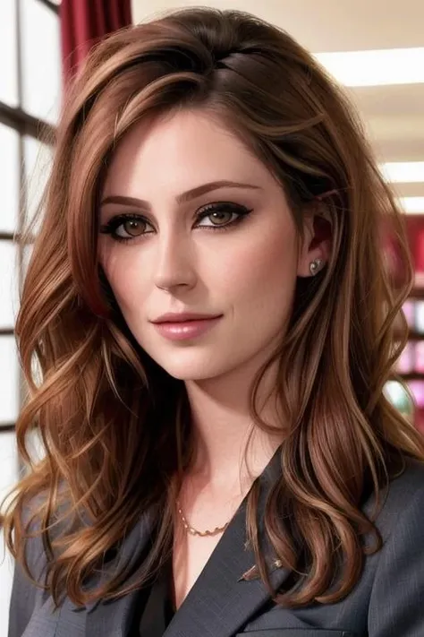 (photo of <lora:diorabaird-08:0.8>, diorabaird), a woman, (closeup, portrait), ((indoors, department store, business suit)),(lipstick, eyeliner, eye shadow), (pale skin), slight smile, ((detailed eyes, detailed face))(masterpiece:1.2)