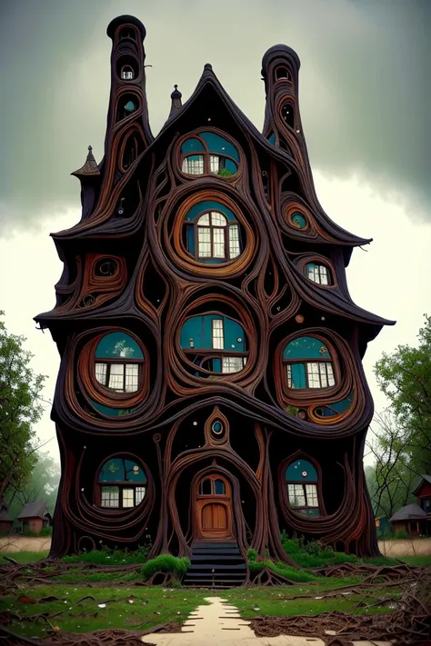 gothbuilding style, Architectural digest photo of a creepy goth house, art by Danny Ingrassia