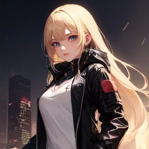 cyber punk, 1girl, solo, white eyes, golden hair