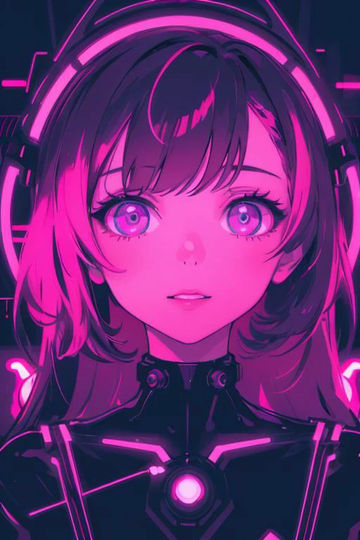 (8K, Masterpiece), A girl, cyberpunk, psychedelic neon light,
