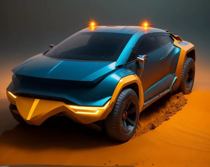 <lora:battleCars_v2:1>, battlecar, pannig shot, futuristic car, ultra-detailed, mud,masterpiece, best quality, splash, sparks, electricity,dynamic scene,