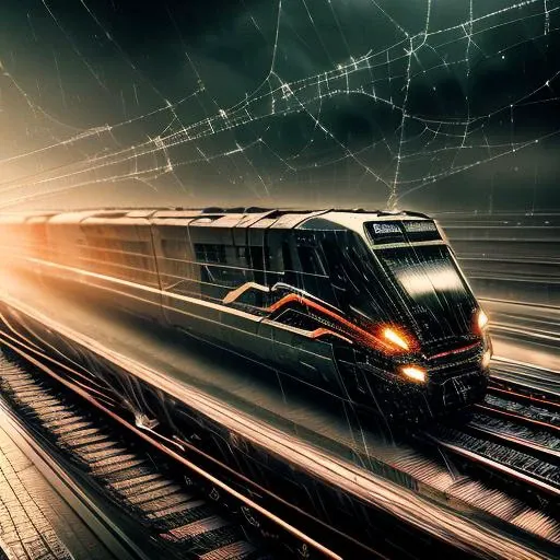 a speeding train on track, stormy weather, motion blur, Cobwebber,
intricate details, modelshoot style, dreamlikeart, dramatic lighting. 8k, trending artstation,