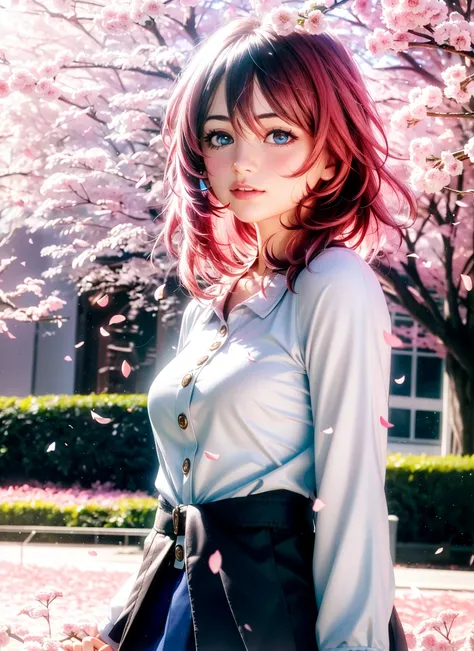<lora:march_7th__honkai _star_rail__offset:1> masterpiece, (photorealistic:1.4), best quality, beautiful lighting,
march 7th \(honkai: star rail\), 1girl, black skirt, blue eyes, blue jacket, blush, camera, cherry blossoms, flower, jacket, long sleeves, medium hair, multicolored eyes, pink flower, pink hair, purple eyes, shirt, skirt, solo, white shirt,
RAW photo, 8k uhd, film grain