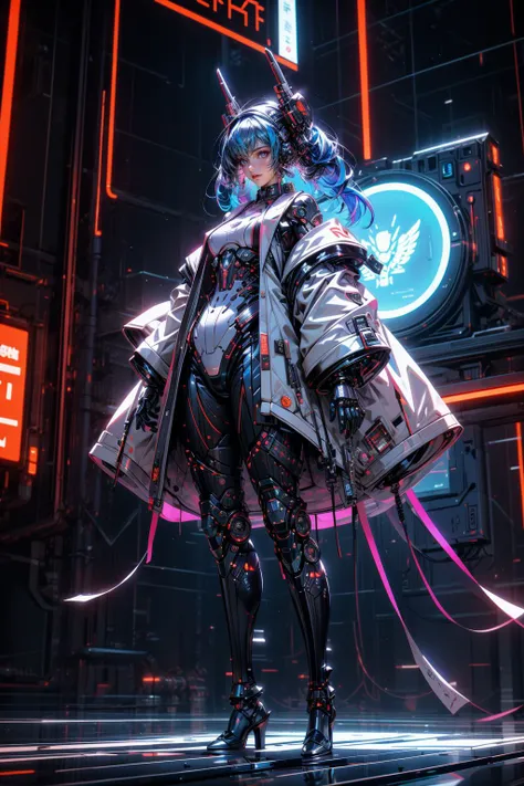 (masterpiece:1.1), (best quality:1.1), (intricate:1.1), (vibrant colors:1.2), BREAK,
(surreal:1.0), (noir:1.1), (synthwave:1.0), (anime:1.0), (from below:1.0), BREAK,
(solo:1.2), (full body:1.0), (dynamic angle:1.2), (1girl:1.0), (cyborg:1.1), (mechanical body:1.1), (mechanical parts:1.1), (mechanical legs:1.0), (biomechanical:1.0), (open coat:1.0), <lora:C_projection_holographic_display:0.6>,