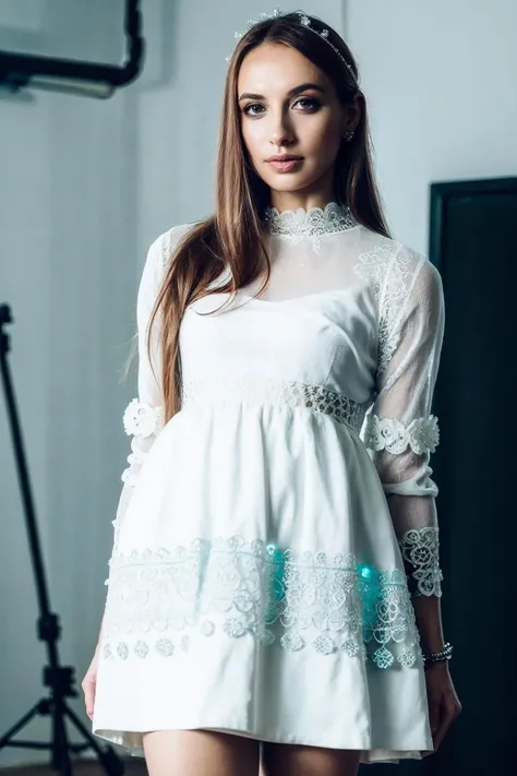 <lora:Vika_Skladchikova_v2:0.85> Frostpunk Fashion Photography, white glacial blue, minimalism, smoked eye shadow, illuminated white bulging biomorphic dot pattern, illuminated eyes, glacial landscape, glacial flowers, bokeh snowflakes, volumetric particle dust, powdered paint pigment, vivid color, misty aether houte - couture rococo glacial clothing, holga medium format camera, etherial lighting, backlighting,(intricate details, hyperdetailed:1.15) (skin texture:1.2)