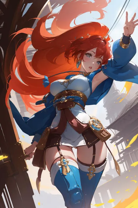 1girl, (stylized by Dan Dos Santos:1.2) and (Erin Hanson:0.8) and (John Piper:1.3) , illustration art, colorful Painting, exquisite, medium wide shot of a Elastic Textile traditional Cyberpunk ([Oort cloud:Cable car:1]:1.3) , it is engraved with Stunning and DayGlo orange details, it is made from Interstellar cloud, from inside of a Overwrought Eiffel Tower, dense nature and Solar system in background, Foggy, Very wide view, Graphic novel, Awe, Libertywave, Ethereal Lighting, telephoto lens, Grayscale, dynamic composition, Gold Leafing, award winning, unreal engine