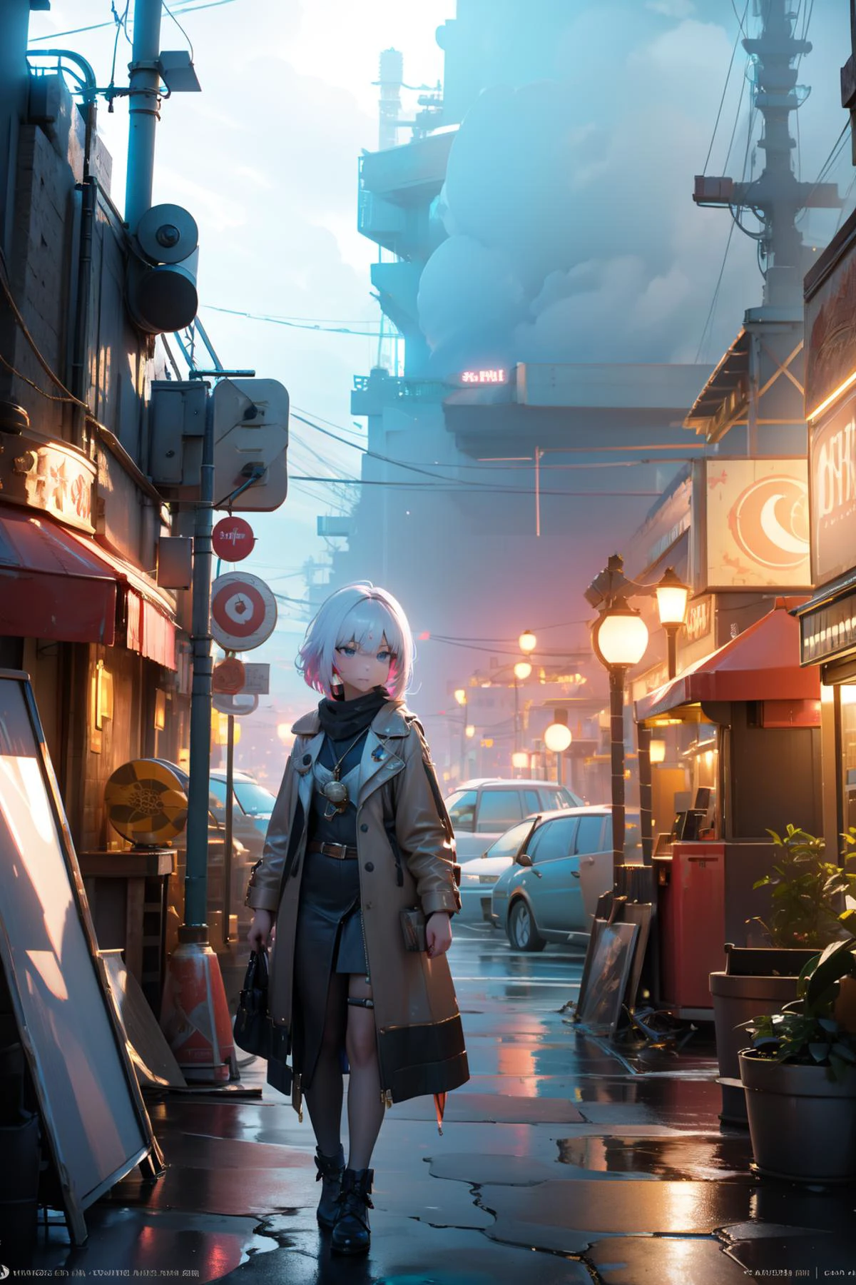 1girl, [ (cartoon art stylized by Caia Koopman:1.2) and (Clint Eastwood:1.1) ::1], cinema art, artistic 3d blender render, majestic, landscape of a ([The Bahamas|Naples]:1.3) in the distance there is a Port, it is very Pitiful and Adorable, Neon garden with Walnut, Smoky Conditions, Fine art, Cosy, Gloompunk, Ethereal Lighting, 50mm, cheetah print and dark white hue, Light streaks, dripping Vibrant and Bronze, trending on artstation, masterpiece
