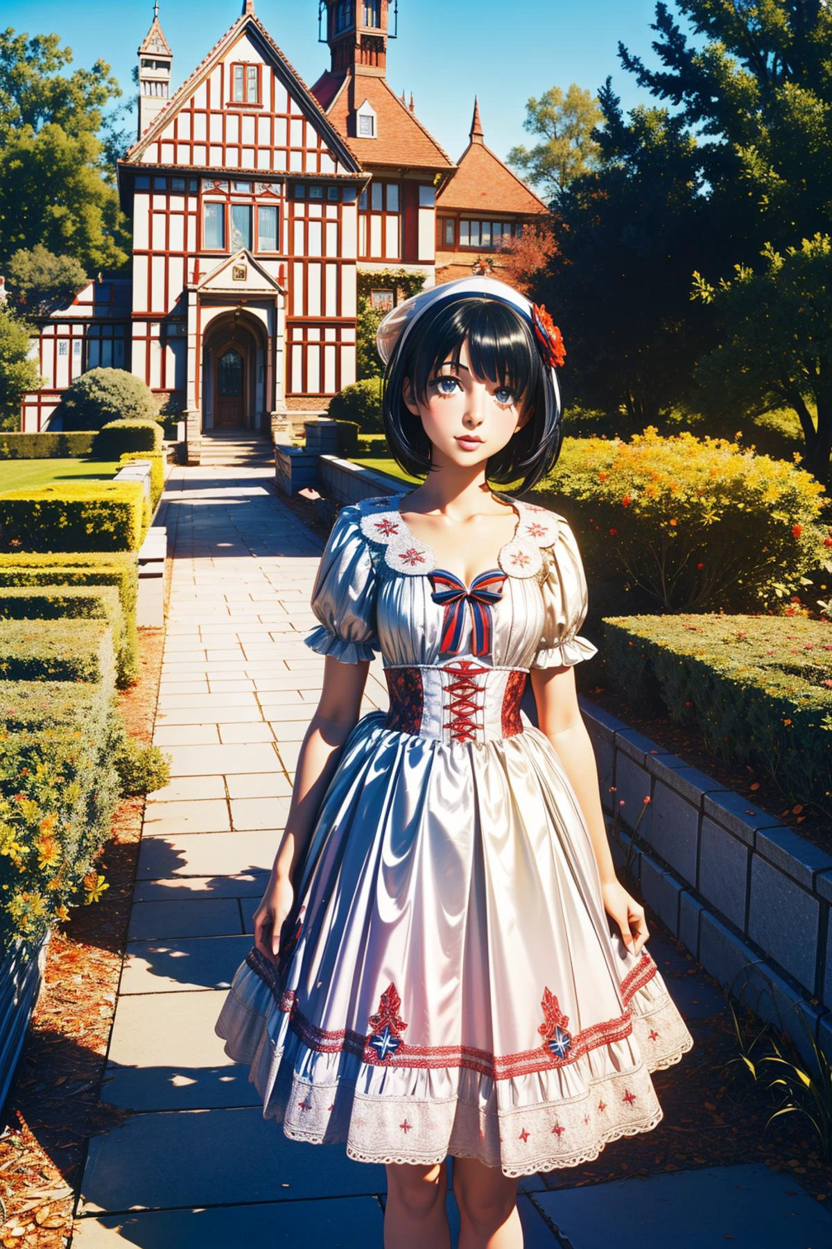 1girl, [ (art by Frederick Carl Frieseke:0.9) and (Tsubasa Nakai:1.3) ::5], scene art, awardwinning Oil painting, behance, landscape of a Aesthetic Desperate ([Krakow:Manor:2]:1.3) from inside of a University, [Scrumptious|Shy] beach and Stellar nursery in background, Stars in the sky, Movie still, Evil, Fauvism, moody lighting, Low shutter, Provia, behance, concept art, award winning, adobe lightroom, woman