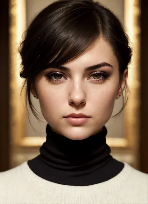 A stunning intricate full color portrait of (sks woman:1), wearing a black turtleneck, epic character composition, by ilya kuvshinov, alessio albi, nina masic, sharp focus, natural lighting, subsurface scattering, f2, 35mm, film grain, <lora:lora_sasha_v1_from_v1_160:1>